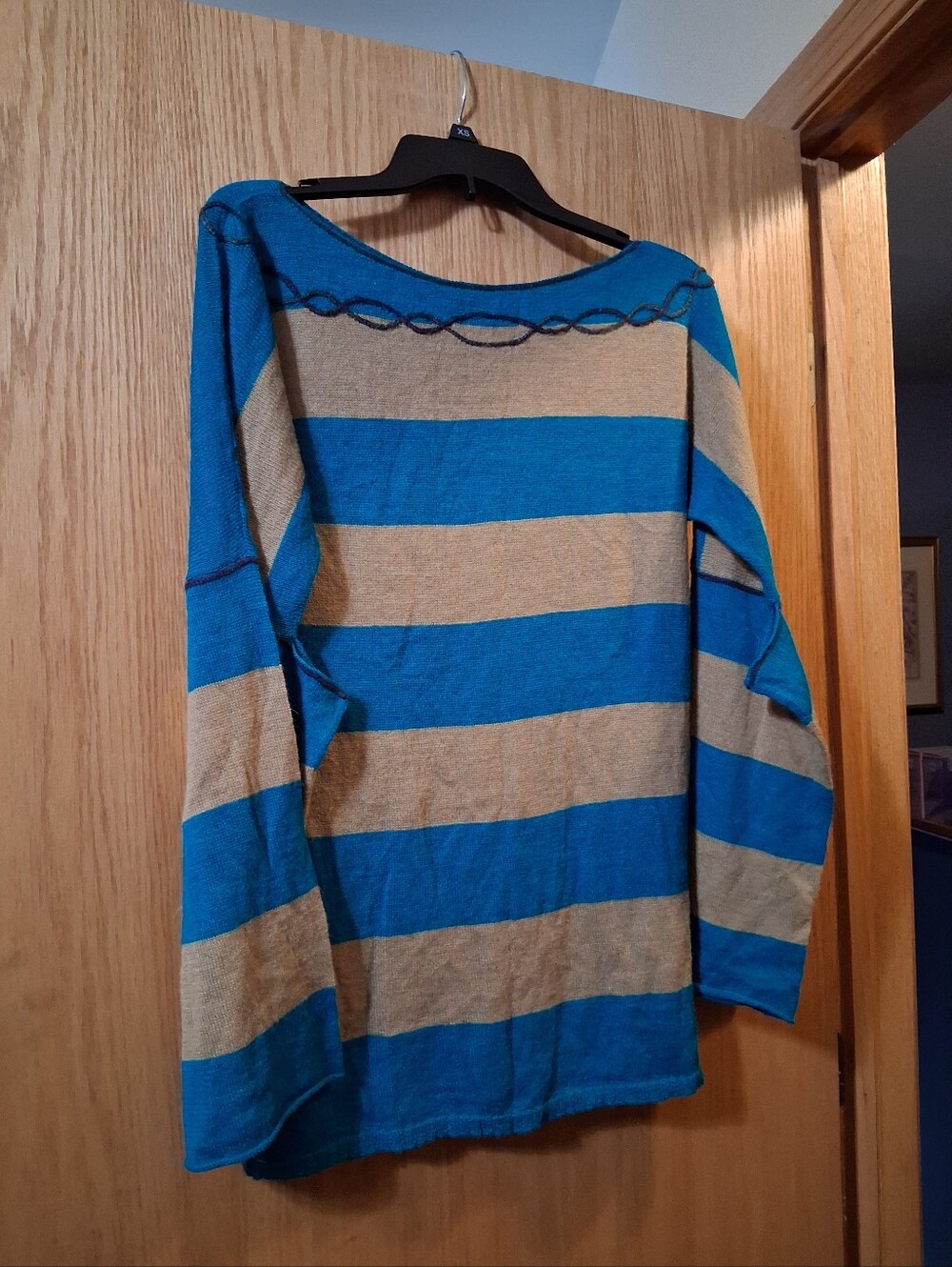 vintage Custo Barcelona knitwear pullover Sweater, Turquoise and Tan Women's
